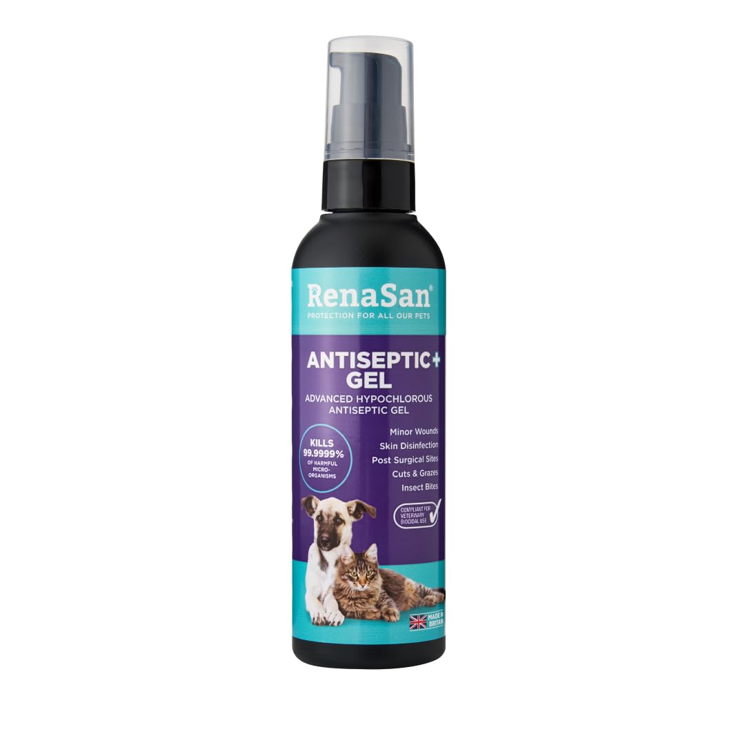 RenaSan Animal Antiseptic Gel (100ml) – Wound Disinfection, Kills Bacteria & Stops Itching, Veterinary-grade Skin Protection, Alcohol-Free, Non-irritating, for Dogs, Cats & all other animals