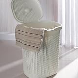 Addis 50 Litre Calico Faux Rattan Hamper Cream view 2