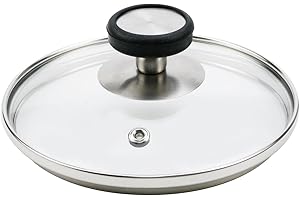 Pastlla 6 Inch Universal Tempered Glass Pot Lid Glass Covers for Frying Pan Wok Pot Skillet, with Insulated Handle and Silico