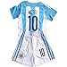 GamesDur 2016/2017 Argentina Lionel Messi #10 Home Soccer Kids Jersey & Short Set Youth Sizes