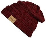 MINAKOLIFE Soft Slouchy Hat Extra Long Cable Knit Beanie Cap