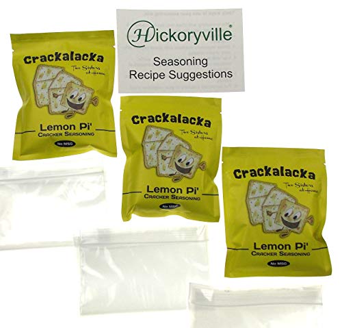 Lemon Pie Flavor Crackalacka Saltine Cracker Seasoning Bundle - 3 Packs + 3 Zip Top Bags + Recipe Card