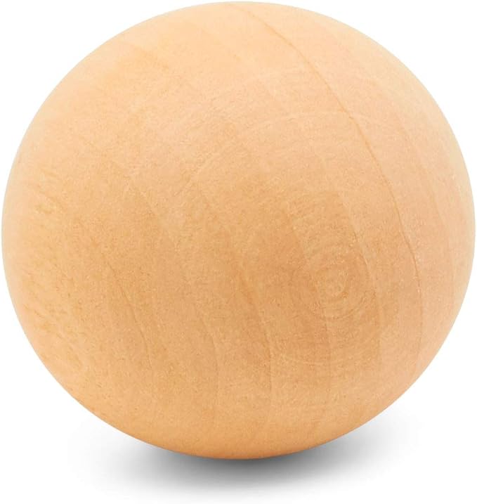 1 Inch Wooden Round Ball, Bag of 50 Unfinished Natural