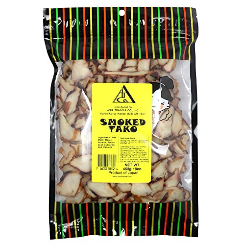 Smoked Tako (Cuttlefish) 16 ounce bag - Packed fresh in Hawaii - Popular Hawaiian seafood snack - Smoky flavor profile - Thinly sliced for easy snacking