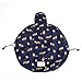 Casual Waterproof Women Toiletry Bags Folding Large Capacity Lazy Cosmetic Bags (Dark blue fox)