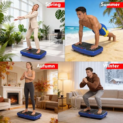 Vibration Plate Exercise Machine Weight Loss, Full Body Workout Vibration Plate Lymphatic Drainage,199 Adjustable Speeds Power Shaping Vibrating Plate Built-in Bluetooth Speaker