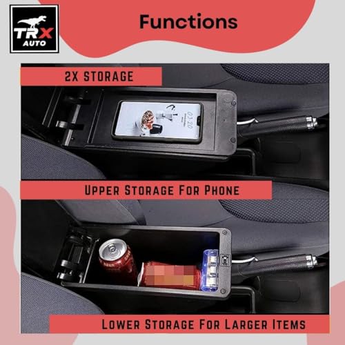 TRX AUTO Paded Armrest Storage Box With Double Layer Organizer For Suzuki Jimny 5 door 2024 2023 2022 2021 | For JB64 JB74 Suzuki Jimny Accessories | (With Center Switches)