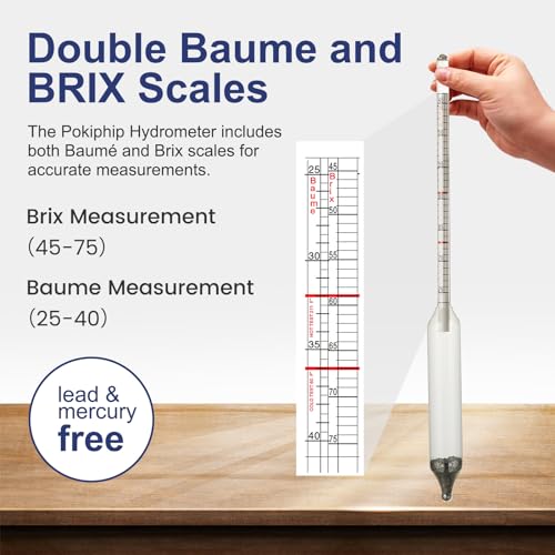 Maple Syrup Hydrometer Test Cup Kit, Maple Syrup Density Kit, Measures