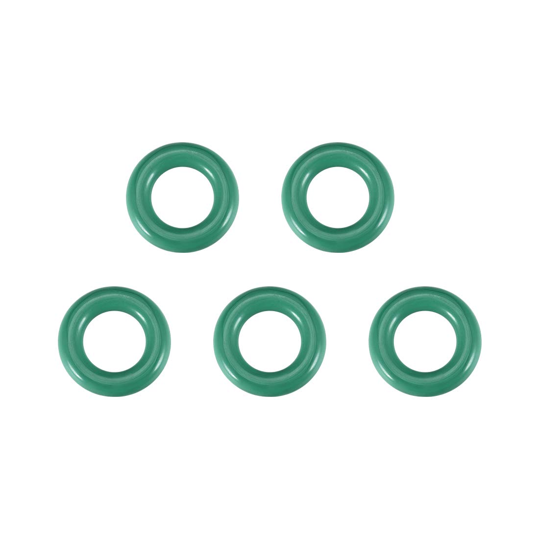 sourcing map Fluorine Rubber O-Rings, 16mm OD 9mm ID 3.5mm Width FKM Seal Gasket for Machinery Plumbing, Green, Pack of 5