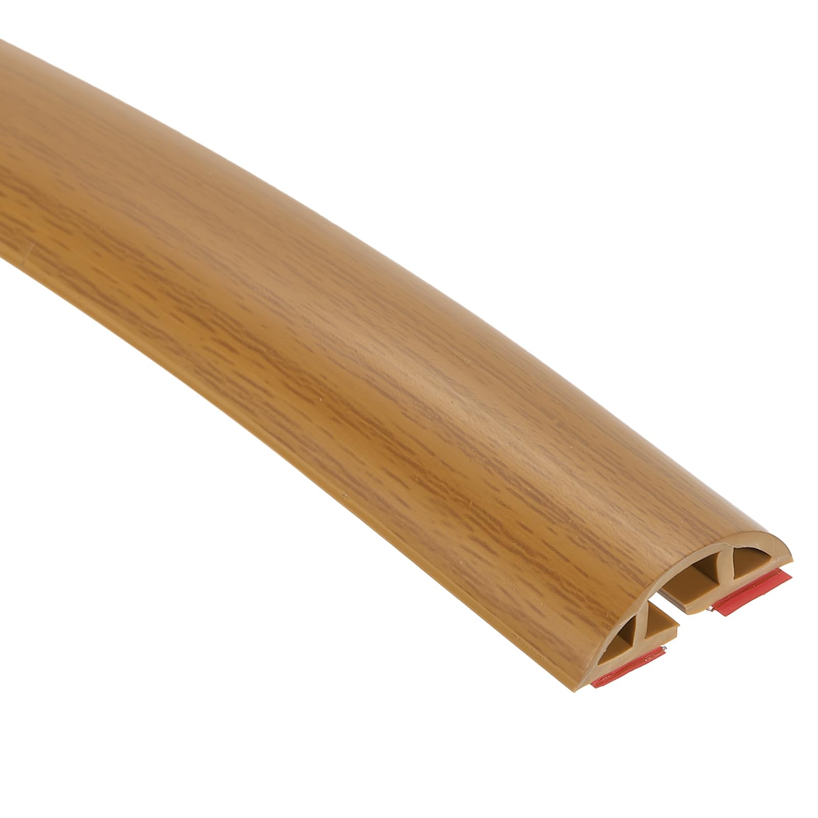 uxcell D30 6.6ft Floor Cord Cover, PVC Cord Cover Floor, Wire Cover for Extension Cords, Protect Wires & Prevent Cable Trips, Hole Width: 0.39", Wood Yellow