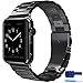 Apple Watch band 42mm, AUCEE iWatch band Stainless Steel Strap Wrist Bands Replacement with Durable Folding Metal Clasp for Apple Watch (Black)