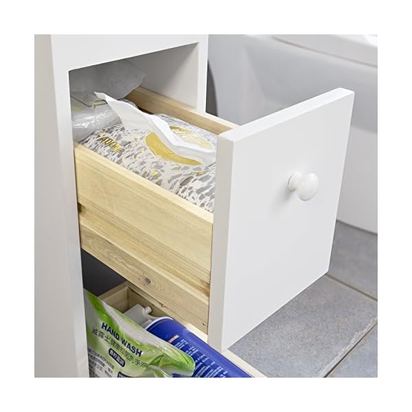 SoBuy® Badregal, Badezimmerschrank,Nischenregal,Nischenwagen, mit 2