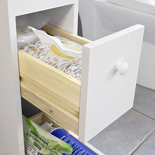 SoBuy® Badregal, Badezimmerschrank,Nischenregal,Nischenwagen, mit 2