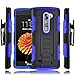 LG K7 Case, LG Tribute 5 Case, LG Escape 3 Case, LG K8 Case, Starshop [Dual Layers] with Kickstand and [Premium Screen Protector] With Locking Belt Clip Blue
