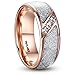 King Will Meteor 8mm Titanium Wedding Band Ring Rose Gold Plated Meteorite Domed Polished
