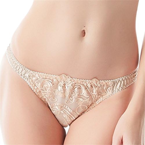 Embroidery T-back Transparent Silk Low-rise Sexy Women's thong underwear panties 2pieces