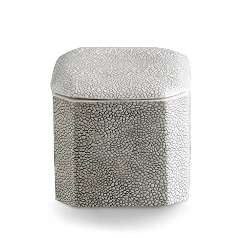 Kassatex Unisex Shagreen Bath Accessories Cotton Jar Porcelain/Grey