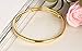 Girl Era 18K Elegant Simple Polished Bangle Bracelet Circle Charms Gold Braelets