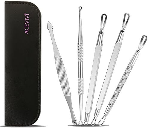 ACEVIVI Blackhead Remover Kit Pimple Acne Extractor Tool -Treatment for Blemish, Whitehead Popping, Zit Removing for Risk Free Nose Face