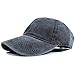 Vankerful Unisex Vintage Washed Dyed Dad Hat Plain Cotton Twill Low Profile Adjustable Solid Colour Baseball Cap Strapback (Washed Black)