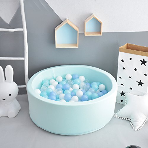 Wonder Space Soft Pit Balls, Chemical-Free Crush Proof Plastic Ocean Ball, BPA Free with No Smell, Safe for Toddler Ball Pit/ Kiddie Pool/ Indoor Baby Playpen, Pack of 100 (Blue)