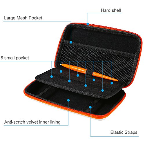 AZFUNN-New-Nintendo-2DS-XL-LL-Protective-Kit-Traveler-Case-Portable-Storage-Carry-Case-Bag-w-Handle-8-Game-Cards-Slots-2-Screen-Protector-Film-Stylus-for-New-2SD-XL-Game-Console