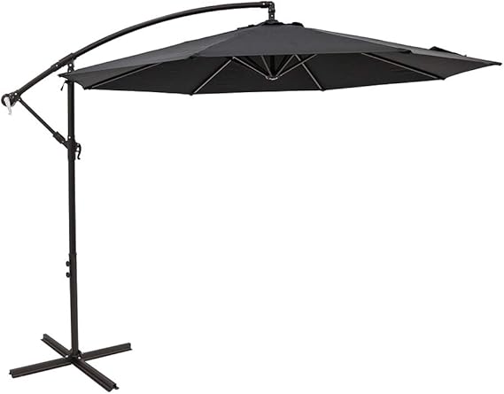 Amazon Com C Hopetree 10 Ft Offset Cantilever Outdoor Patio Umbrella Black Garden Outdoor