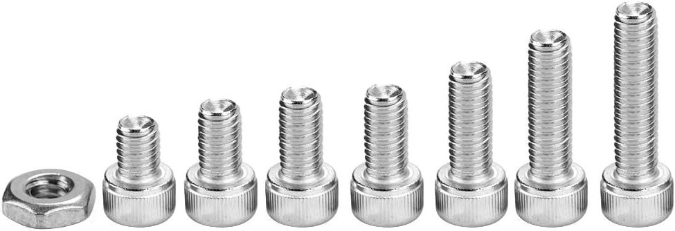 90Pcs Stainless Steel Hex Socket Screw Assortment Kit Cap Head Bolts Nuts Fastener Set for DIY Motorcycle Maintenance