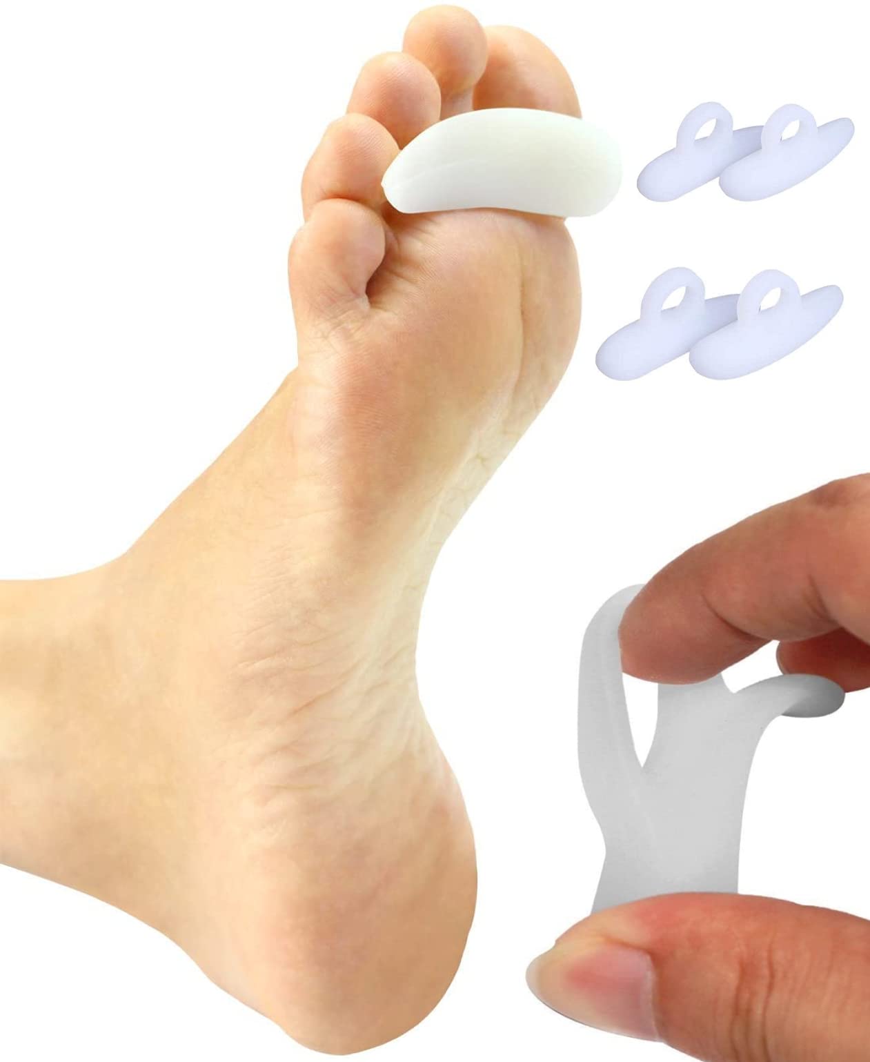 Pedimend Hammer Toe Pads (2PAIR) - Toe Straightener for Curled, Curved, Claw & Mallet Toe Relief - Reduces Toe & Foot Discomfort - One Size Fits Most Toe - Unisex - Foot Care