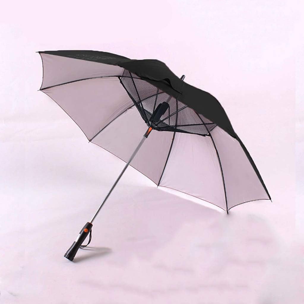 Golf Umbrellas UV protection umbrella, built-in fan, large upgraded stick umbrella, golf umbrella windproof, electric fan straight rod switch USB power supply 8 ribs sunlight rainy day dual purpose Um