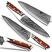 XINZUO 4pc Damascus Steel Kitchen Sets, High Carbon Steel 67 Layer Japanese VG10 Steel Professional Sharp Chef Santoku Meat Cleaver Knife Utility Knife ,Ergonomic Rosewood Handle -Yu Series