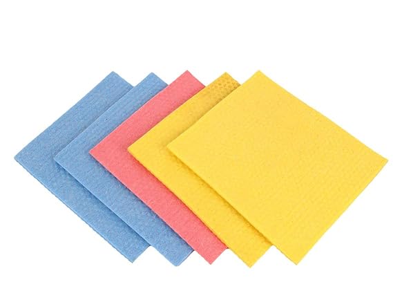 MotoPanda 5 pc Set Kitchen Sponge Wipe/All Surface Sponge Cloth Made of 100% Biodegradable Cellulose