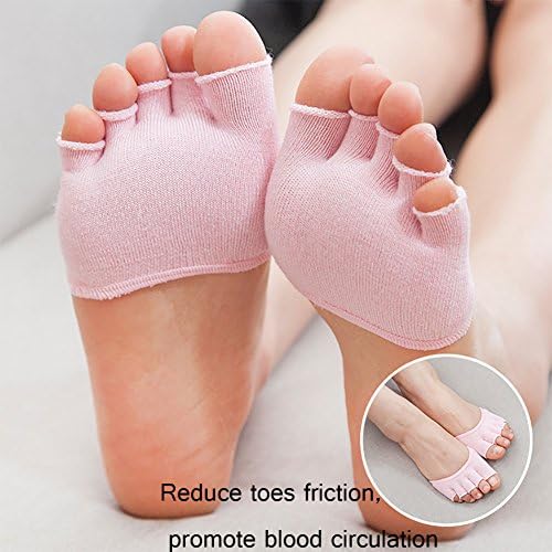 BAITERC 2 Pairs Toe Socks Forefoot Sock Athletic Invisible SocksYoga Half-finger Peep-toe Socks for High-heeled Shoes (Pink)