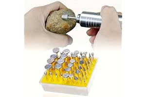 50-Piece Diamond Rotary Burr Set, for Rotary Tools, Grinding, Carving, Polishing Metal, Stone, Jewelry