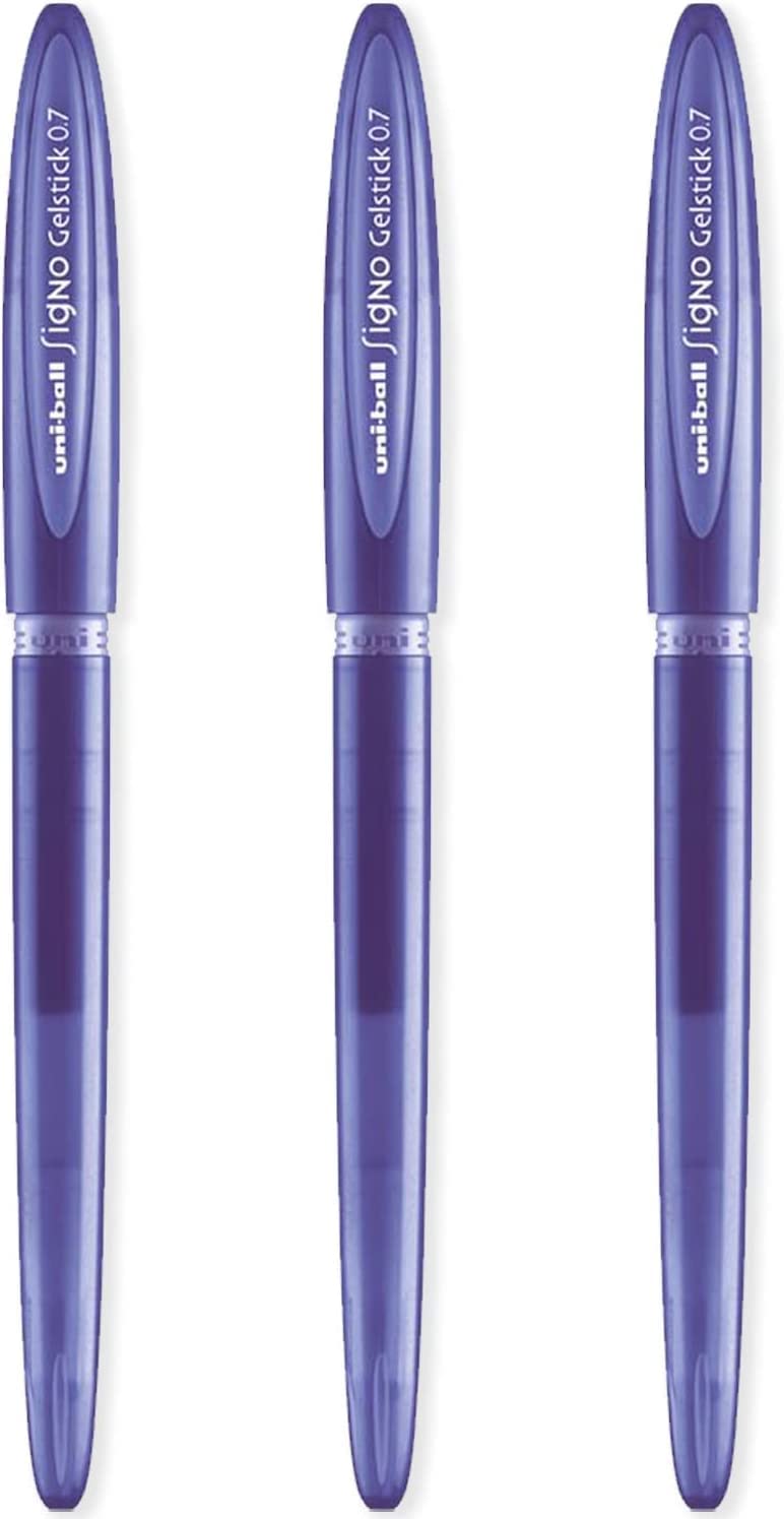 uni-ball Signo UM-170 Gelstick Gel Rollerball Pen - 0.7mm Tip - Violet Ink - Pack of 3