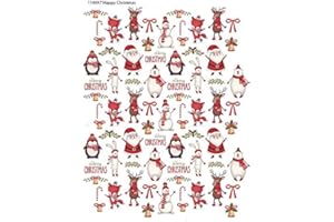 XPRESSIONDECALS Happy Christmas - 110097 - Ceramic Decal - Enamel Decal - Glass Decal - Waterslide Decal - 3 Different Size Sheet (Images) to Choose from. Choose Either Ceramic (Enamel) or Glass Fusing Decals