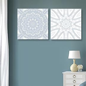 2 Panel Square Canvas Wall Art - Floral Patterns - Giclee Print Gallery Wrap Modern Home Art Ready to Hang - 12"x12" x 2 Panels