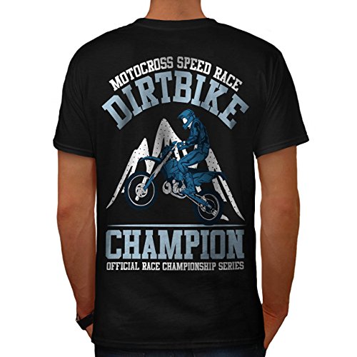 Motorbike Dirt Race Biker Men L T-shirt Back | Wellcoda