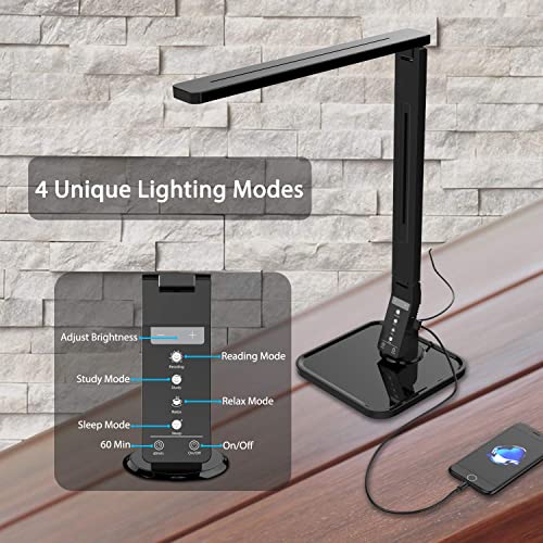 Fugetek LED Desk Office Lamp, Exclusive 27 EyeCaring Recessed LEDs, 5