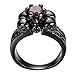 Bamos Jewelry Womens Red Lab Stone Skulls Ring Engagement Wedding Black Gold Plated Garnet Womens Ring Size 8