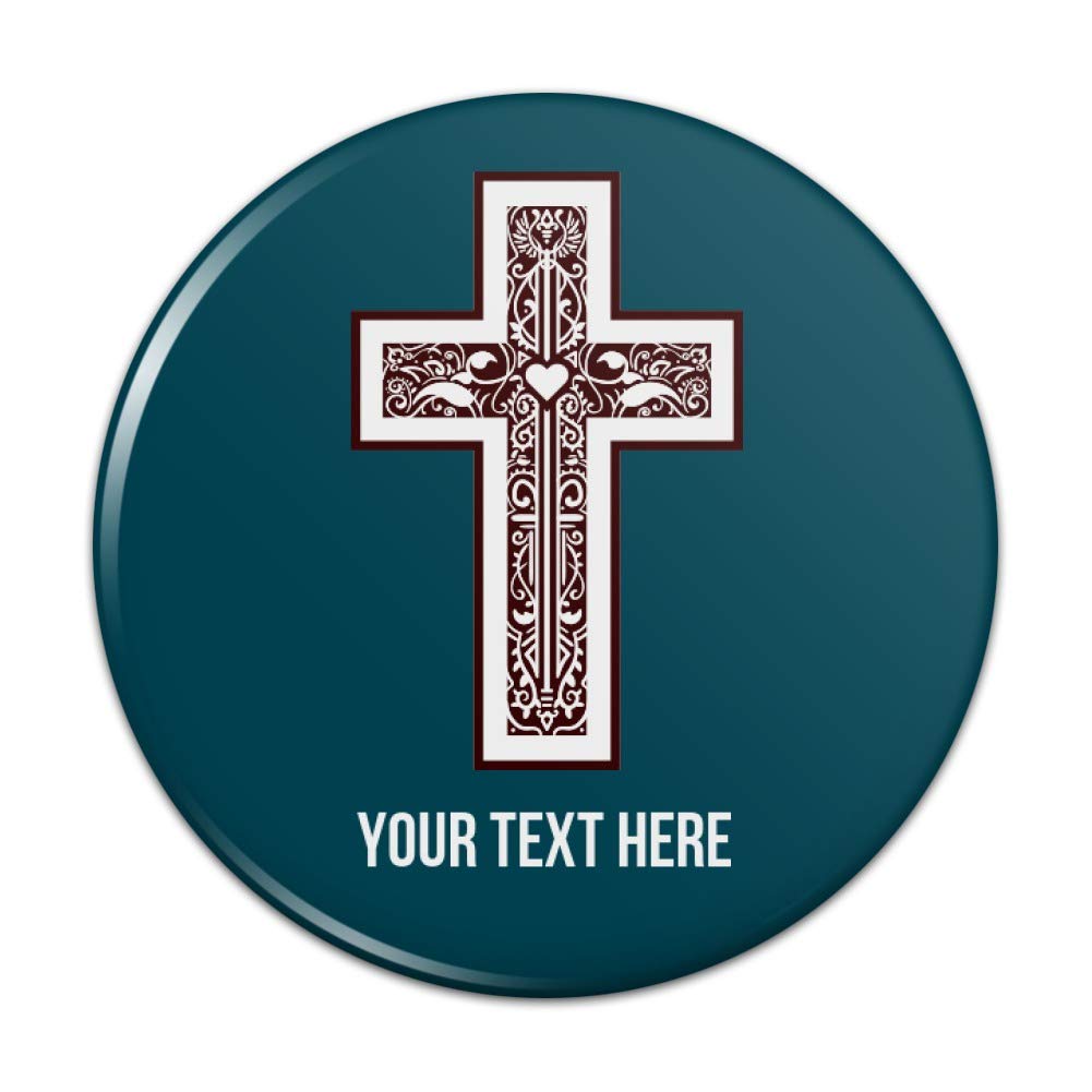 Personalized Custom 1 Line Cross Christian Religious Kitchen Refrigerator Locker Button Magnet