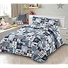 AZORE LINEN Red White and Blue Marine and Nautical Life Striped Patchwork Bedspread Bedding Coverlet Quilt Set - My… 51K1JgUtvHL