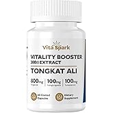 Tongkat Ali For Men 300:1 Extract 240,000mg Longjack With Fadogia Agrestis & Turkesterone, Third-party Certified Supplement For Workout Performance Strength Vitality Energy Hormone Balance | 60 Caps
