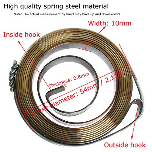 ToToT 2pcs Drill Press Quill Return Spring Metal Coil Assembly 10mm For Vacuum Cleaner Coil Spring, Volume Tube Coil Spring, Safety Belt Coil Spring