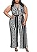 roswear Women's Sexy Plunge V Neck Belted Wide Leg Jumpsuits Romper Black Print X-Large