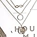 Aukmla Gold Layered Necklace Pendant Jewelry with 3 Layers for Women and Girls