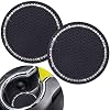Cute Car Cup Coaster,Dermasy 2PCS Universal Vehicle Cup Holder Insert Coaster 2.75 inch Silicone Anti Slip Bling Crystal…