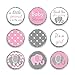 324 Mini Candy Stickers Tiny 0.75 Inch Labels Pink & Gray Elephant