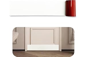 BAJIAOREN Silicone Rubber Door Kick Plate 6x42 Inches Self Adhesive White Cut-to-Fit KickPlates for 33-42 Inch Wide Exterior 