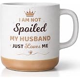 TAMUNBEE Wife Anniversary Birthday Gift 11oz Stoneware Coffee Mug For Wife | Cute Wifey Coffee Mugs for Hot and Cold Drinks, Ceramic Mug for Spoiled Wife on Christmas, Birthday Gift Ideas for Wife